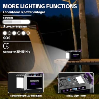 MARBERO 172Wh Solar Generator with 40W Solar Panel, Portable Power Station 200W, Camping, Outdoor, Hiking, Fishing, Emergency - Image 7
