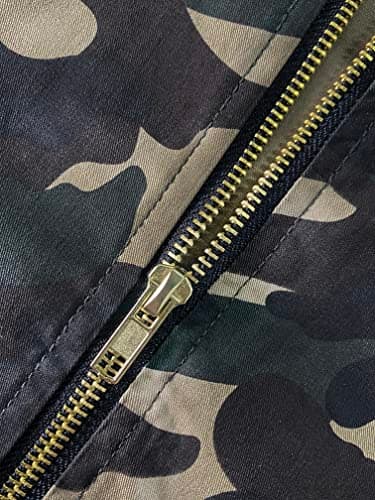 Sexycherry Faddish Military Casual Camouflage Lightweight Thin Short Jacket Coat For Women,Camouflage,X-Large - Image 5