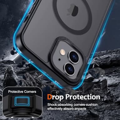 Anuck Case for iPhone 11 Case Magnetic Phone Case Compatible with MagSafe, Soft TPU Bumper Hard Translucent Matte Back Slim Fit Shockproof Protective Cover for Men Women Girls - Black - Image 4