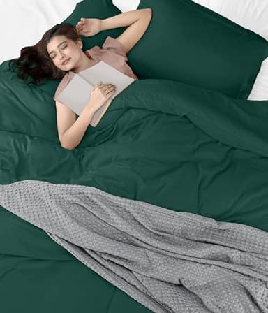 Utopia Bedding Duvet Cover Queen Size - 3 Piece with Zipper Closure - 1 Comforter Cover 90X90 Inches & 2 Pillow Shams 20X26 Inches (Emerald) Comforter Not Included - Image 8
