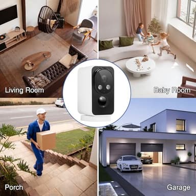 Security Cameras Wireless Outdoor, Pan Rotating 180° WiFi Cameras with 2K Color Night Vision Battery Powered Spotlight/Siren PIR Motion Detection 2-Way Talk Waterproof Cloud/SD Storage Cameras - Image 6