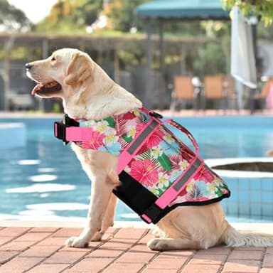 Doglay Dog Life Jacket, Dog Life Vest for Swimming Boating, Adjustable Puppy Life Jacket with Reflective Stripes, Superior Buoyancy Pet Swimming Vest for Small Medium and Large Dogs - Image 3