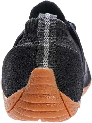 WHITIN Men's Trail Running Shoes Minimalist Barefoot 5 Five Fingers Wide Width Size 12 Low Zero Drop Male Parkour Road Sport Toe Box Gym Workout Fitness Breathable Beach Black Gum 45 - Image 2