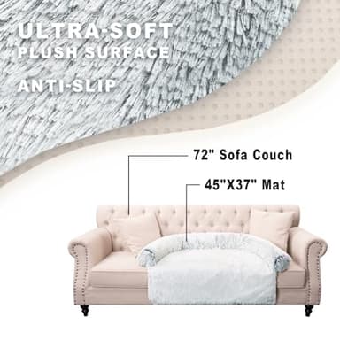 Calming Dogs/Cats Bed Mats, Dog Pad Washable Removable Couch Cover, Plush Long Fur Mat for Pets, Waterproof Lining, Perfect for Small, Medium and Large Dogs and Cats (Gradient Gray, 45"x37") - Image 6