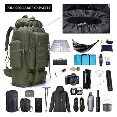 Hiking Backpack for Men 70L/100L Camping Backpack Military Rucksack Molle 3 Days Assault Pack for Climbing - Image 4