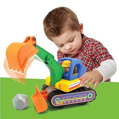 Kiddieland: Light & Sound: My First Excavator - Motorized Construction Toy Vehicle & Figure, Auto Stops, Engine Rev & Horn, Kids & Toddlers Age 1 yr+ - Image 6