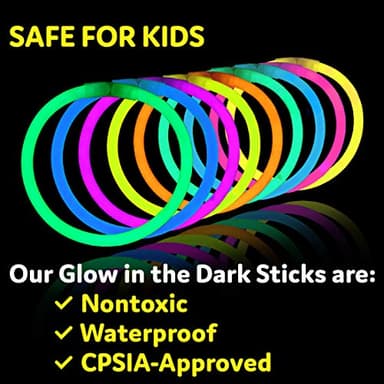 PartySticks Ultra Bright Glow Sticks Bulk Party Supplies 100 Pack - 8" Glow in the Dark Light Up Halloween Party Favors, Glow Decorations, Neon Party Necklaces and Bracelets with Connectors - Image 6