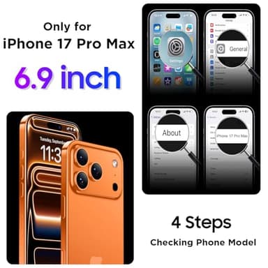 Temdan Compatible with iPhone 17 Pro Max Case,Waterproof Built-in Screen & Camera Protector IP68 Underwater Full Body 17FT Military Dropproof Shockproof Phone Case 6.9"-Black/Clear - Image 8