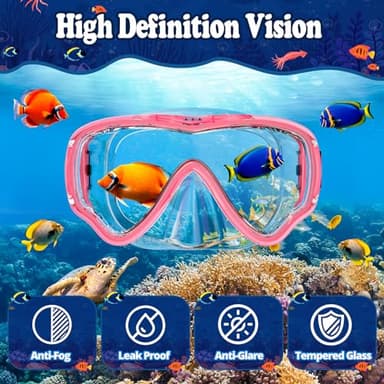 Kids Snorkel Set for Age 4-14 - Dry Top Snorkeling Gear for Kids Junior & Youth - Childs Diving Mask with Big Eyes for Boys Girls - Anti-Fog Snorkeling Mask and Snorkel Set - Image 4