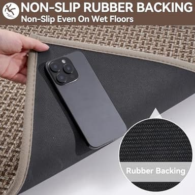 YDKGL Door Mat 31x47, Dirt Resistant and Absorbent, Non-Slip Rubber Backing Floor Mats, Easy Clean Low-Profile Doormat for Entryway, Front Door, Inside Entrance Brown - Image 6