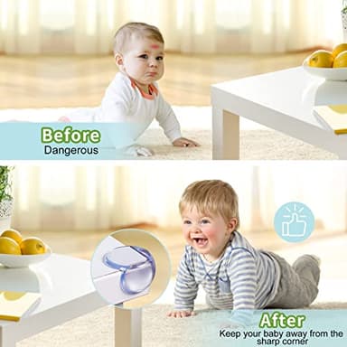 Corner Protector for Baby: Baby Proofing Safety Corner Clear Furniture Tablet Corner Protection| Protectors Guards, Baby Proof Bumper & Cushion to Cover Sharp Furniture & Table Edges (24 Count Round) - Image 5