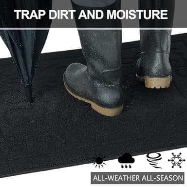 FONEYI Indoor Door Mat 36" x 59", Dirt Trapper Door Mats Non-Slip Entryway Rugs Washable, Absorbent Resist Dirt Welcome Mat, Low Profile Inside Floor Mats for Front Back Door and Entryway, Black - Image 4
