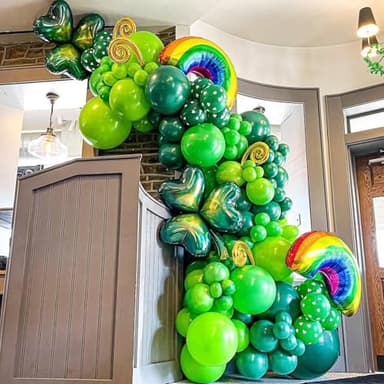 YMSZ Green Balloons, 67pcs 12 Inch Metallic Green Dark Green Lime Green Latex Balloons for St. Patrick's Day, Baby Shower, Jungle Safari Birthday Party Decorations - Image 2