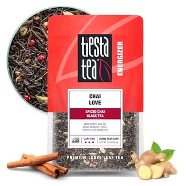 Tiesta Tea - Chai Love, Loose Leaf, Spiced Chai Black Tea, Premium Blend, High Caffeinated Black, Make Hot or Iced Brews Up to 25 Cups, 1.9 Ounce Resealable Pouch - Image 1