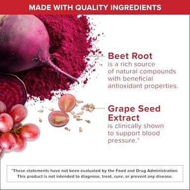 Qunol Blood Pressure Support, 3 in 1 Beets + CoQ10 + Grape Seed Extract, Beet Root Capsules That Supports Healthy Blood Circulation & Heart Healthy Energy, 60 Count (Pack of 2) - Image 7