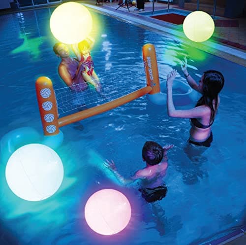Pool Toys - 4 Pack Light Up Beach Balls for Kids w/ 8 Light Modes, Pool Beach Games Balls for Outdoor or Indoor Activities, Glow in The Dark Pool Beach Decorations for Kids and Adults - Image 1