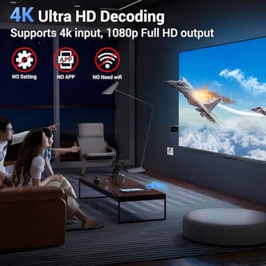 Wireless HDMI Display Dongle Adapter, Portable Transmitter, Streaming Media Video/Audio/File HDMI Wireless Extender from Smartphone,Laptop to HDTV/Monitor/Projector, Support Airplay DLNA Miracast - Image 6