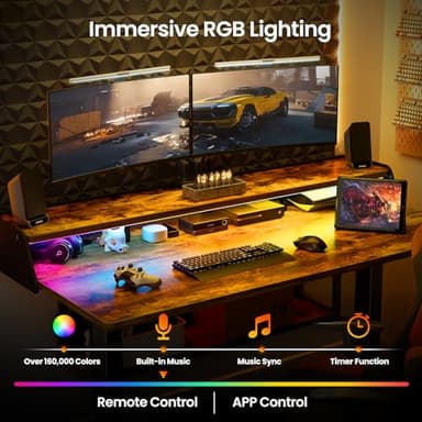 ErGear Standing Desk, 55" x 28" Electric Height Adjustable Desk with Shelves, Vintage Brown - Image 6