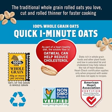 Quaker Quick 1-Minute Oatmeal, Non GMO Project Verified, 2.5 Pound (Pack of 2) - Image 5