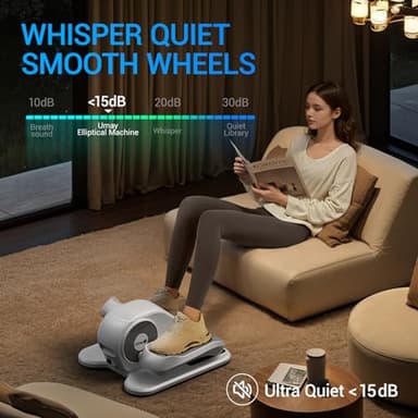 Under Desk Elliptical Machine, Ellipse Leg Exerciser for Seniors, Quiet & Portable Electric Seated Eclipse Exercise Training Machine with Remote, 12 Speeds & Mute Function, Manual & Auto Mode (White) - Image 5