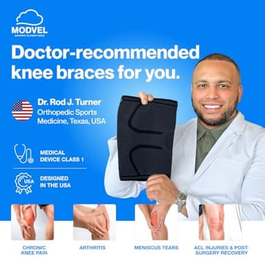 Modvel 2 Pack Knee Brace for Women & Men - Workout Knees Compression Sleeve for Knee Pain Relief Joint Support for ACL, Arthritis, Meniscus Tear Knees Brace for Sports, Rodilleras para Gym Fitness - Image 6