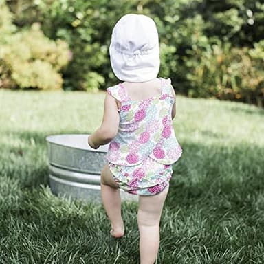 i play. by Green Sprouts Baby & Toddler Flap Sun Protection Hat, All-Day UPF 50+ Sun Protection for Head, Neck & Eyes, Light Pink, 2T-4T - Image 5