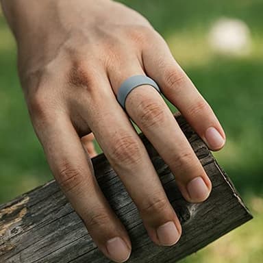 ThunderFit Men's Air Groove 7.8mm Wide 1.8mm Thick Silicone Rings, Variety Multipack 1-7 - Image 5