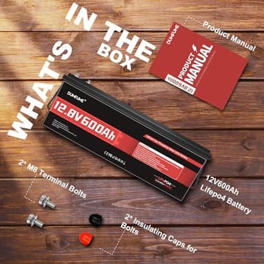 12V 600Ah LiFePO4 Battery, Built-in 200A BMS, 7680Wh Energy 10000+ Deep Cycles Rechargeable 12 Volt Battery Perfect for RV, Solar System, Off Grid, Home Energy Storage - Image 7