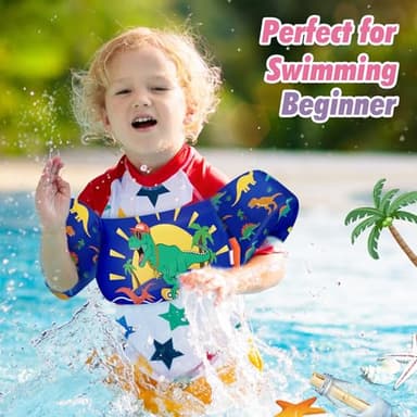 HeySplash Swim Vest for Kids, Toddler Pool Floaties Fit 22-44 Lbs, Swimming Vest with Adjustable Strap, Swim Jacket Water Wings Arm Floats, Puddle Beach Boat Jumper for Boy Girl Age 2-5, Dinosaur - Image 7