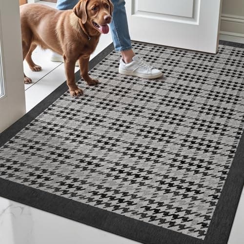 LUMI Inside Door Mat for Entry 30''x48'', Absorbent, Dirt Trapper, Low Profile Thin, Non Slip Mats with Rubber Backing, Ideal for Indoor, High Traffic, Garage, Entrance, Birdy Black - Image 1