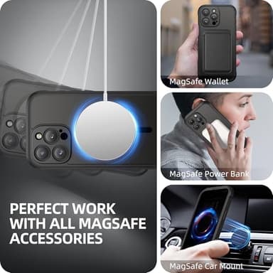 BERFY for iPhone 16 Pro Case, Compatible with MagSafe, Built-in Privacy Screen Protector and Camera Protection, Anti-Spy Full Body Shockproof Clear Phone Case for 16 Pro 6.3", Black - Image 7