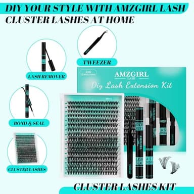 Lash Clusters Kit 320Pcs,40D Eyelash Extension Kit,Lash Bond and Seal Waterproof,Lash Remover for Individual Cluster Lashes Kit,Lash Applicator Tool for DIY Lash Extension Kit(D-Mix9-16mm Kit) - Image 2