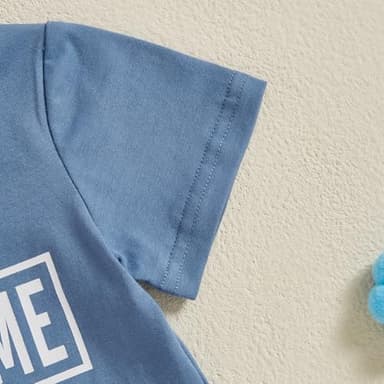 Toddler Baby Boy Summer Outfit Short Sleeve T Shirt Top Casual Shorts Set Infant Newborn Clothes 6 12 18 24 Month 2T (Blue Handsome, 18-24 Months) - Image 5
