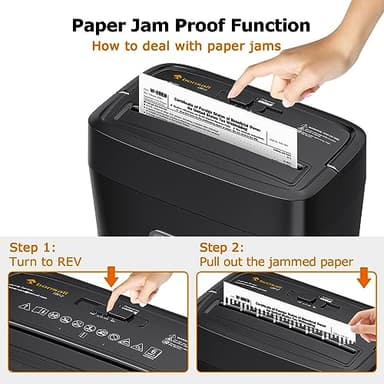 Bonsaii 6 Sheet High Security Micro Cut Paper Shredder, Credit Cards/Mail/Staples/Clips Shredder for Home Use with 4.2 Gallon Bin (C261-D) - Image 6