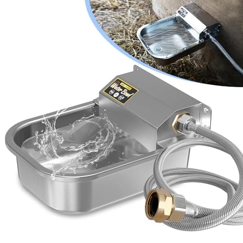 PETIMI Automatic Water Dispenser for Dogs, 101oz Outdoor Dog Water Bowl, 304 Stainless Steel Water Feeder for Small to Large Pets, Large Livestock Waterer, Anti-Tipping, Water Auto-Fill, Easy to Clean - Image 1