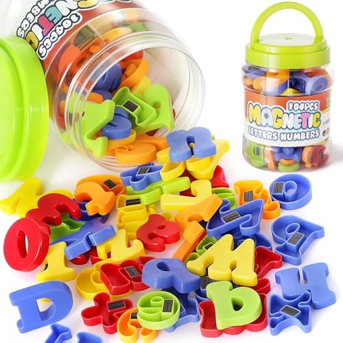 LovesTown 104 PCS Alphabet Magnetic Letters and Numbers for Toddlers,ABC 123 Fridge Educational Set,Great Learning Gift from Parents or Teachers - Image 1