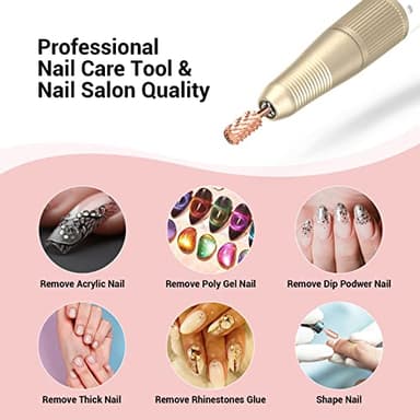 MelodySusie Safety Nail Drill Bits, 3/32'' Smooth Round Top Large Barrel Carbide Bits, Suitable for Manicure Pedicure Cuticle Gel Polishing, Beginners Bits, Rose Gold, Series Bit-S, Triple Coarse - Image 7