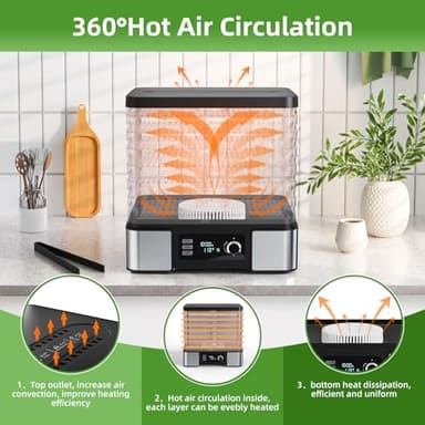 Food Dehydrator Machine Dryer for Jerky: Stainless Steel Dehydrater for Fruit Herb - Digital Food Drier for Meat Beef Dehydration - Image 3