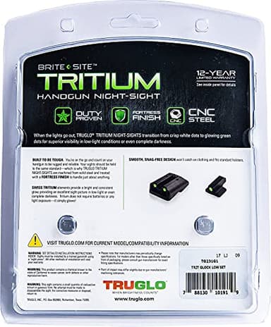 TruGlo Tritium Pro Glow in The Dark Compact Gun Hunting Glock Pistol Sight with Maximum Bright Sights for Glock Sidearm 17, 19, 22, 23, 24, 26, and 27 - Image 5