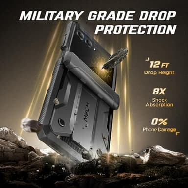 TONGATE for Motorola Razr 2025/Razr 2024 Case with Privacy Screen Protector, [Stand & Belt-Clip] [Hinge Protection Cover] [Anti-Slip], Full-Body Military Grade Protective Phone Case, Black - Image 7