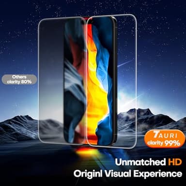 TAURI 4 in 1 for iPhone 16 Screen Protector, 3 Pack Tempered Glass Film + 1 Dust Free Easy Installation Tool, 9H Hardness Bubble Free Micro-curved Edges HD Screen Protector for 16 - Image 2