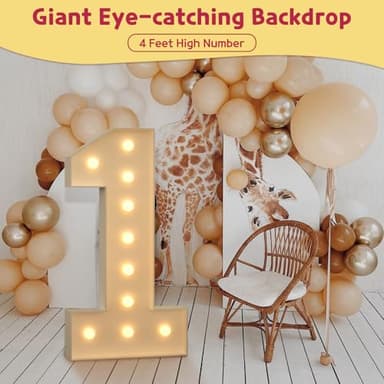 imprsv Marquee Numbers Large 60th-Birthday Decorations: 4FT Light Up Numbers 60 Years Old Birthday Decor for Men Women Big Sign Party Anniversary Cardboard Backdrop Mosaic Balloon Signs Blocks - Image 6