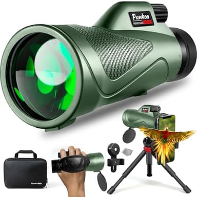 Pankoo 10x55 HD Monocular, BAK4 Prism and FMC Lens, Wide Field of View for Bird Watching, Backpacking & Wildlife Viewing – Adjustable Eyecup, Rubber Armor Design - Image 1