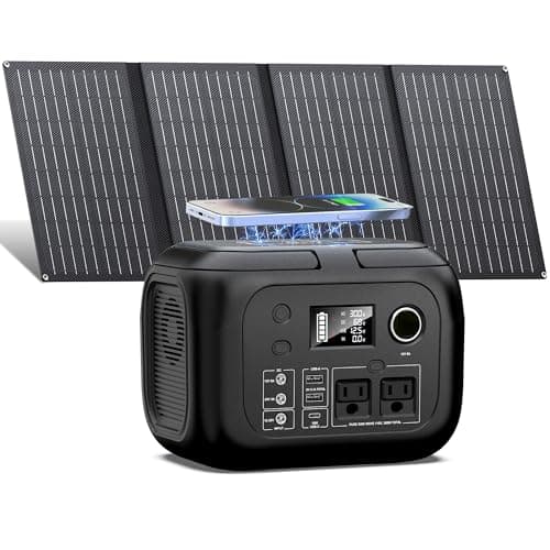 Solar Powered Generator 300W Peak/70400mAh, 260Wh Portable Power Station with Panels 40W Included, Solar Generator with AC Outlet 110V for Home Use, Camping, Outdoor, Power Backup - Image 1