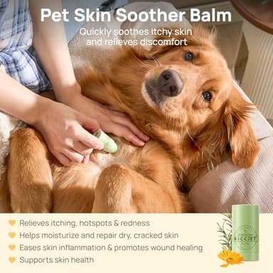 HICC PET Skin Balm for Dogs & Cats - Soothes Itching and Irritation Skin & Prevents Infection, All-Natural Dog Moisturizer for Dry Itchy Skin, Lick-Safe Allergy & Hot Spot Treatment - 0.21oz - Image 2