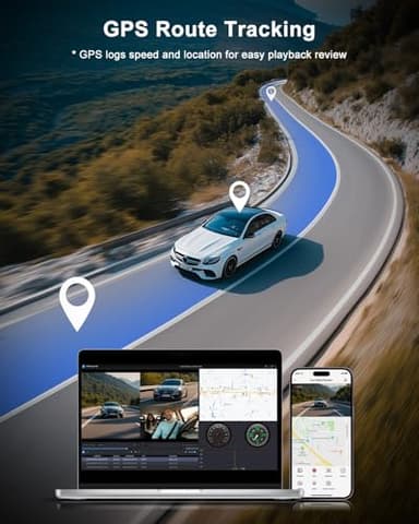 Dash Cam Front and Rear: 4K+1080P FHD Dual Dash Camera for Cars with Night Vision, 2 Channel HDR Dash Camera, 24H Parking Mode Car Camera, Built-in GPS, WiFi 6, Free 64GB Card - Image 6