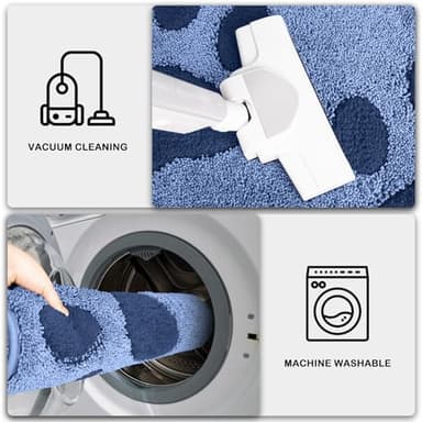 PURRUGS Dirt Trapping Door mat 33.5" x 59", Non-Skid/Slip Machine Washable Microfiber Entryway Rug, Dog Door Mat, Super Absorbent Welcome Mat for Muddy Wet Shoes and Paws, Light Blue - Image 7
