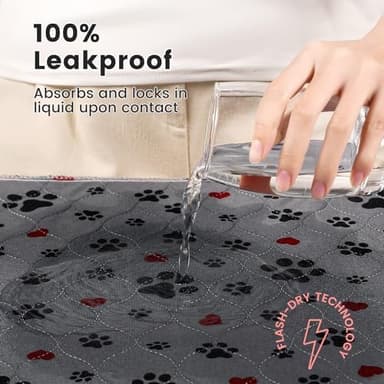 Washable Pee Pads for Dogs,2 Pack Extra Large 72"x72" Super Absorbent Reusable Puppy Pads,Non-Slip 100% Waterproof Dog Pee Pads,Pet Training Pads for Couch, Crate,Potty Training,Floor - Image 3