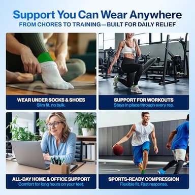 Modvel Foot & Ankle Brace Socks for Sprained Ankle Compression Sleeve - Plantar Fasciitis Relief Brace, Foot Support for pain Women & Men - Tendonitis & Arthritis Feet Sleeve, Stabilizing Ankles Wrap - Image 6