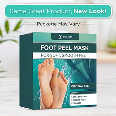 DERMORA Foot Peel Mask - 2 Pack of Regular Size Skin Exfoliating Foot Masks for Dry, Cracked Feet, Callus, Dead Skin Remover for Baby Soft Feet, Original Scent - Image 2